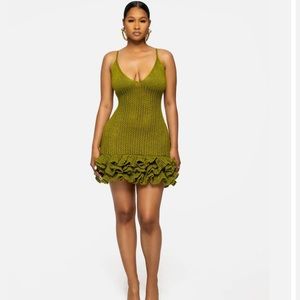 Hanifa Iggy Mini Dress - Olive Green